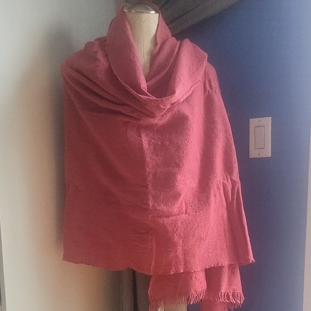 Pink Wool Scarf .